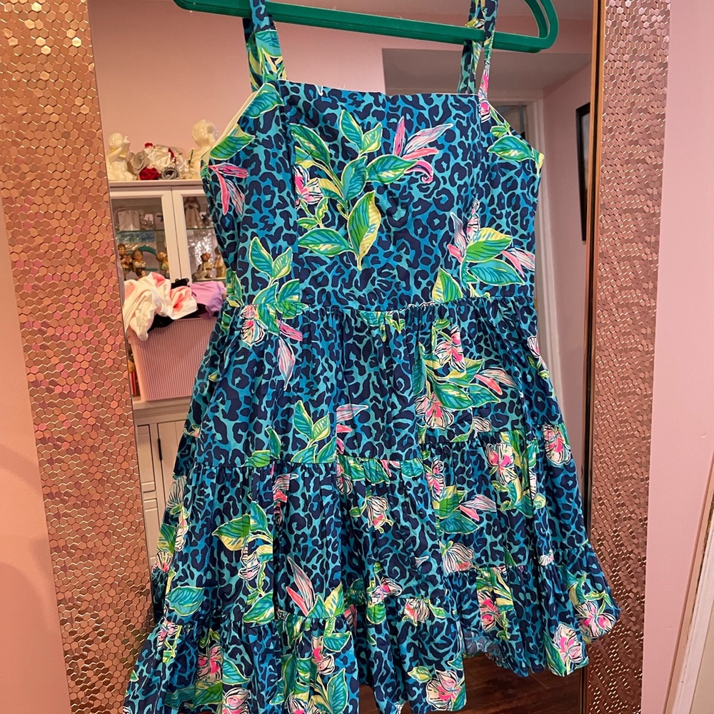 Lilly Pulitzer Blue and Green Floral Dress